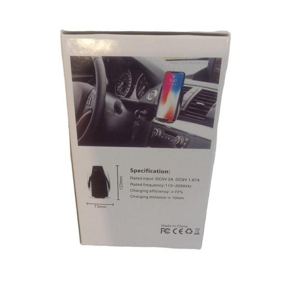 Smart Sensor Car Wireless Charger S5 Retractable Silver Black 5 L x 2.5 W - Picture 3 of 6